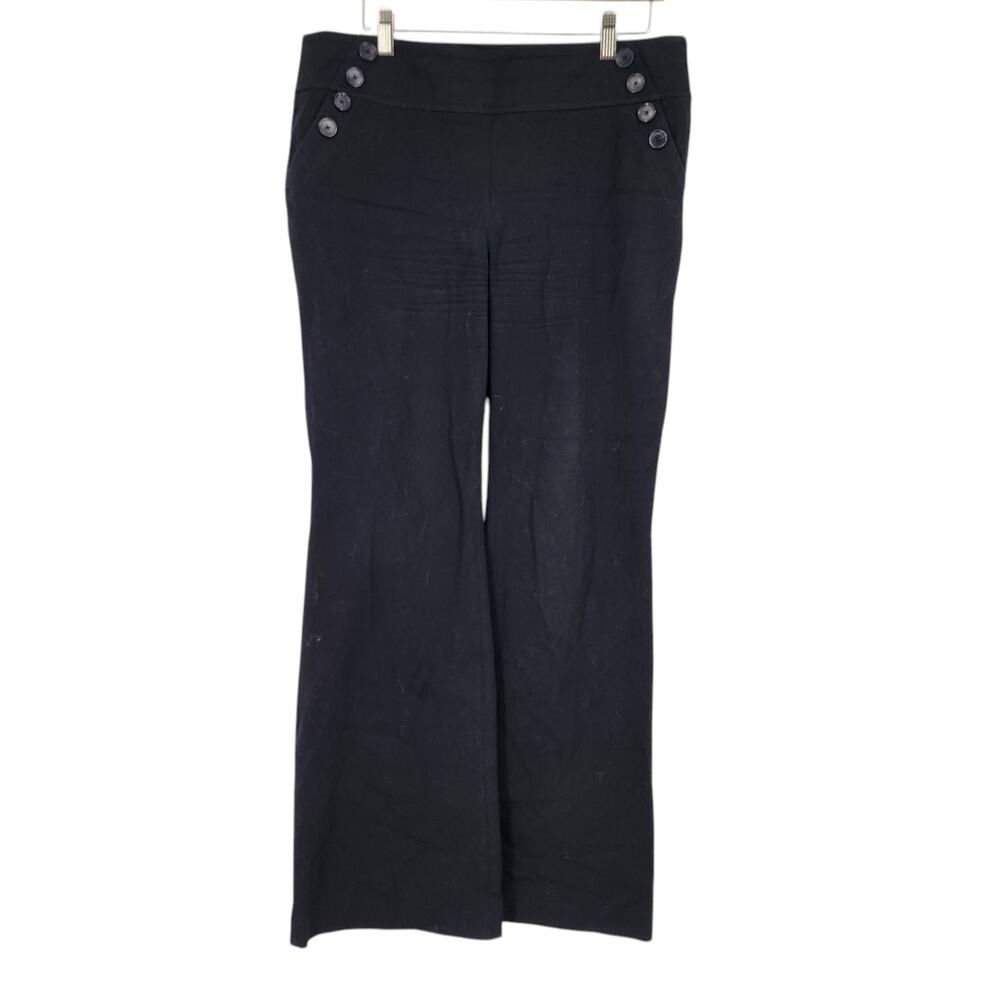 Loft Kate Sailor Pant - Flare High Waist Wide Leg Trousers Black Womans 12